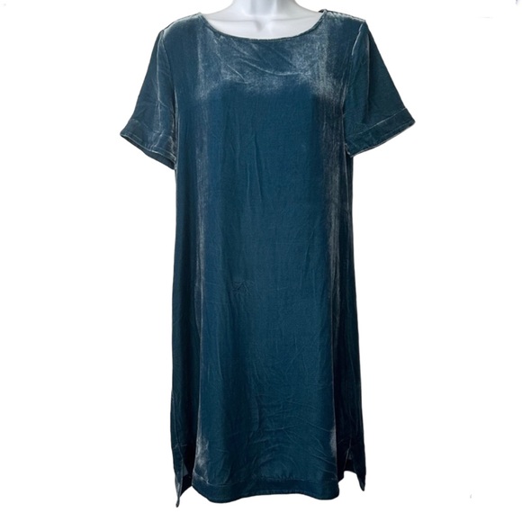 Sundance Dresses & Skirts - Sundance The Best Spring Velvet T-Shirt Dress Ever Teal/Blue Color- Size Small